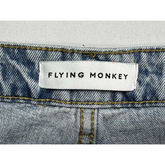 Flying Monkey Women's Distressed Light Blue Denim Dad Jeans - Size 28 (29x32) - Picture 3 of 5